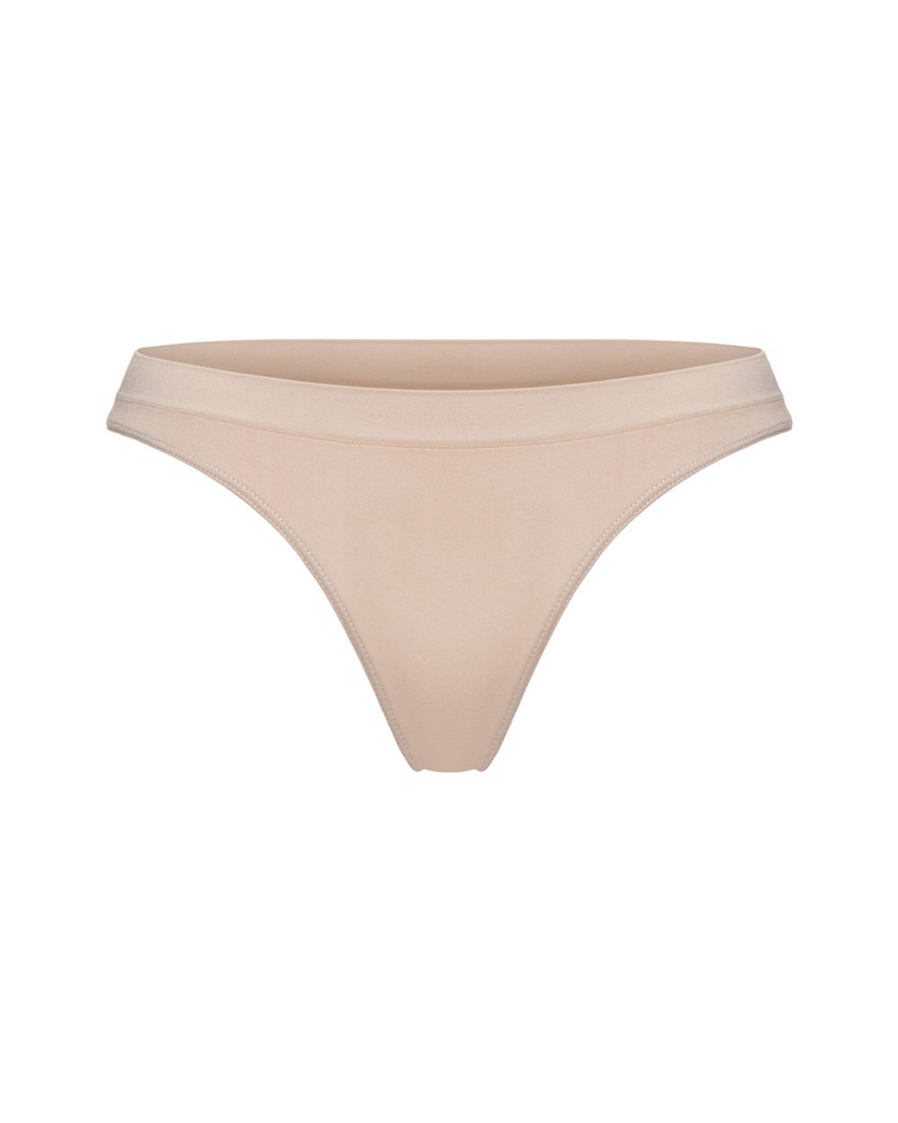 Бесшовные бежевые трусы слипы с низкой посадкой