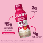Quest Nutrition, Протеиновый молочный коктейль, клубника, 4 флакона по 414 мл (14 жидк. Унций)