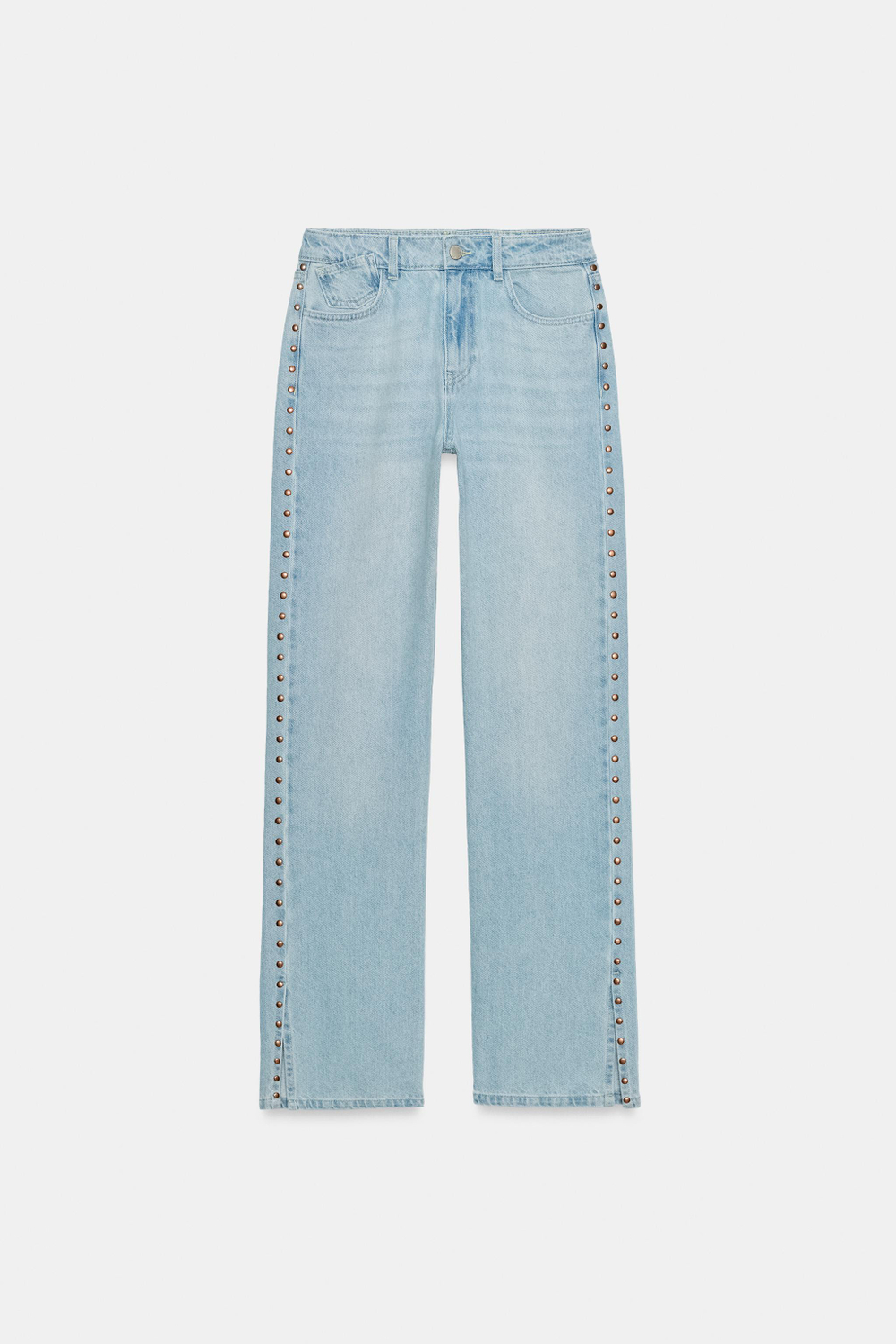 ДЖИНСЫ Z1975 STRAIGHT СО СРЕДНЕЙ ПОСАДКОЙ И ЗАКЛЕПКАМИ — ZARA