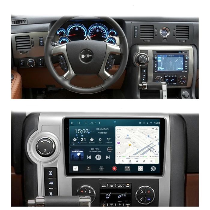 Магнитола для Hummer H2 2002-2009 - Kuberg EW-9298 QLed+2K, Android 13, Быстрейшая, CarPlay, 4G SIM-слот