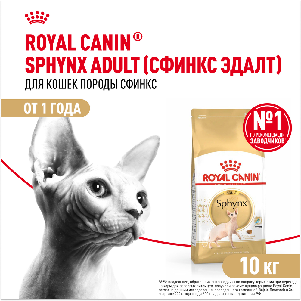 Сухой корм Royal Canin Sphynx Adult для кошек породы Сфинкс 10кг