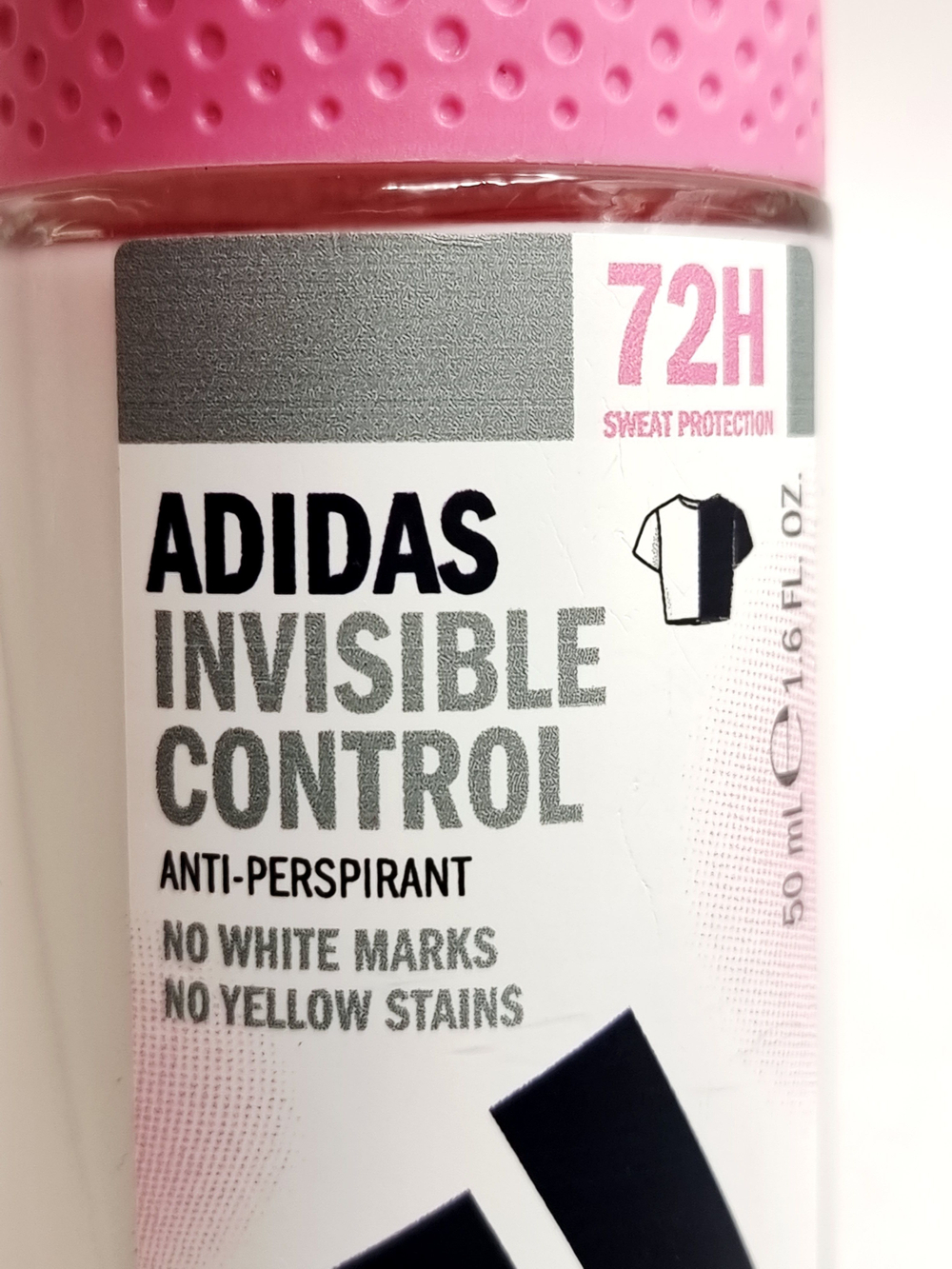 Антиперспирант шариковый женский Invisible Control 72 часа, без белых следов и желтых пятен, 50 мл (Испания)