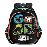 Ранец GRIZZLY анатомическая спинка, c брелоком, для мальчиков, "DINO", 36х28х20 см, RAz-387-6/1