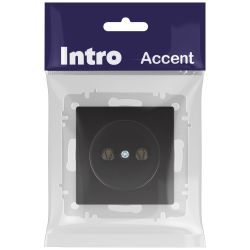 Розетка Intro Accent 6-201-05 2P 16А-250В IP20 СУ AL/CU антрацит | Intro