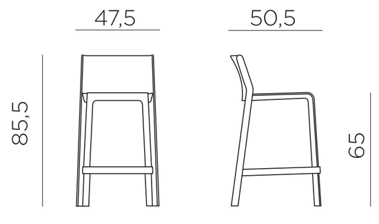 Стул пластиковый полубарный Trill Stool Mini
