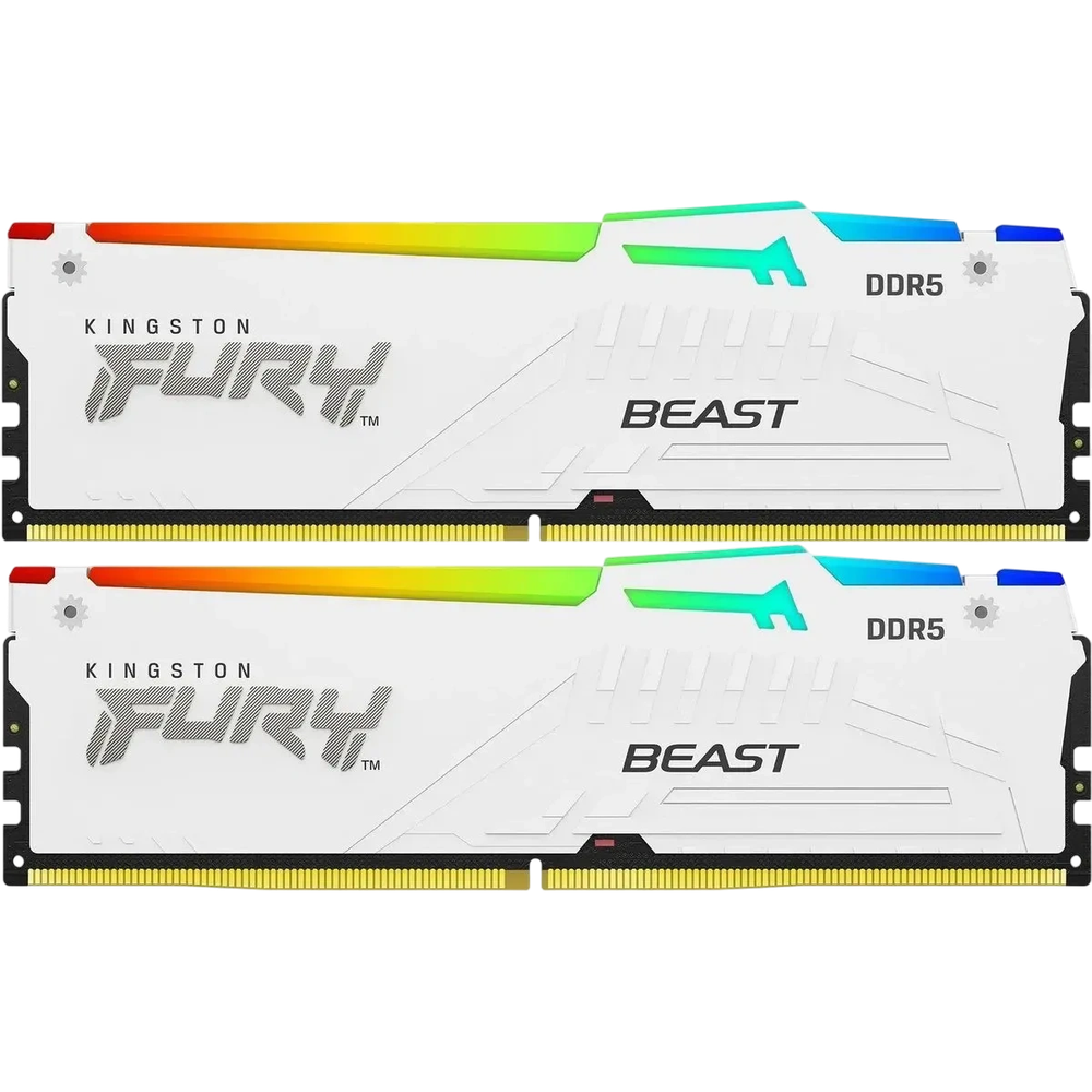 Оперативная память DDR5 64Gb 5600 МГц Kingston FURY Beast AMD RGB White