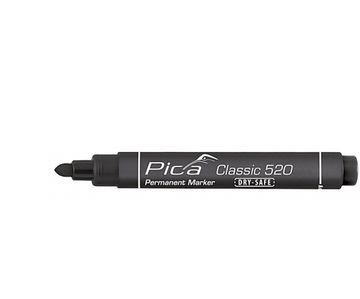 Маркер строительный DRY-SAFE черный, круглый наконечник (1-4 мм) PICA-MARKER 520/46