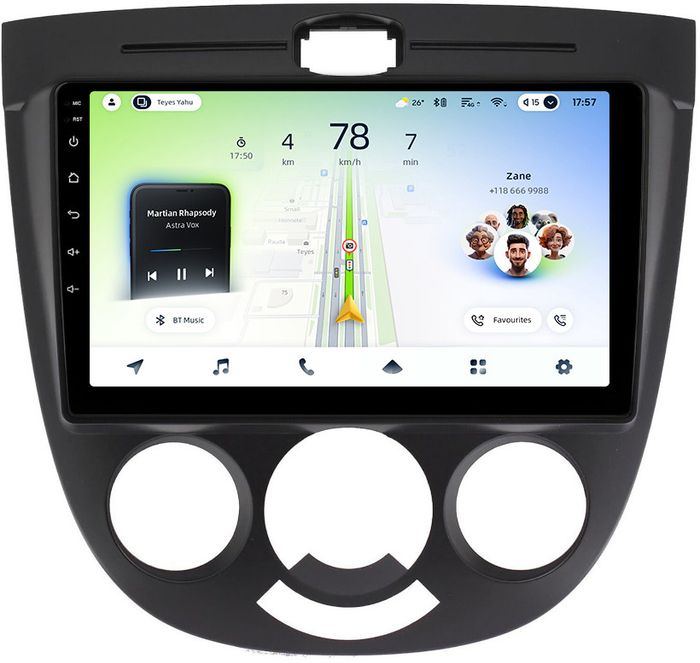Магнитола для Chevrolet Lacetti хэтчбек (кондиционер) - Teyes CC4L-DTS монитор 9" IPS, Android 14, Быстрая, Snapdragon 662, CarPlay, 4G SIM-слот