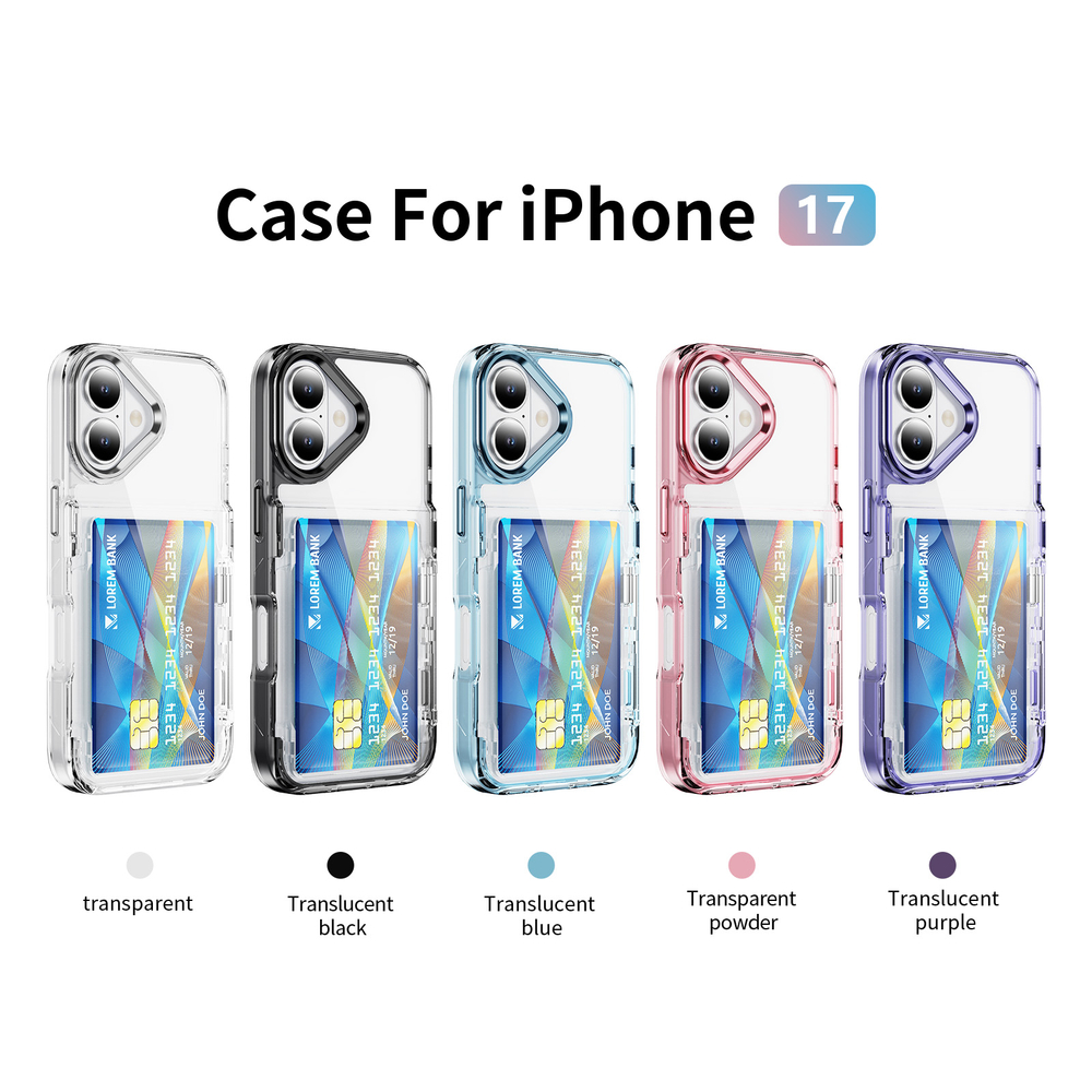 Прозрачный чехол Lumen Case с подставкой 2‑в‑1 и отделением для карт: iPhone 17