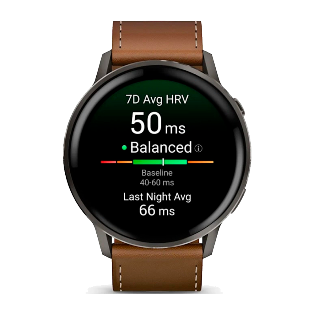 Умные часы Garmin Venu 4, 45mm, Slate with Black Silicone Band and Brown Leather Band (010-03014-03)