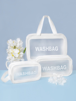 Косметичка водонепроницаемая Washbag сумка с ручкой органайзер косметичка для бассейна душа роддома, белая 26*10*15см