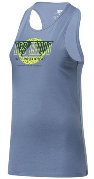 Женский топ теннисный Reebok Les Mills Graphic Racerback W - blue slate