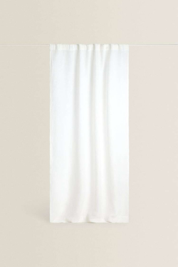 ZARA HOME БЕЛАЯ ЛЬНЯНАЯ ЗАНАВЕСКА,  БЕЛЫЙ