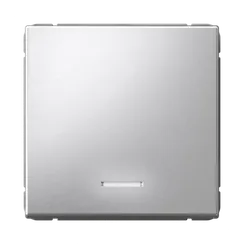 Выключатель одноклавишный с подсветкой Systeme Electric ArtGallery Алюминий GAL000313