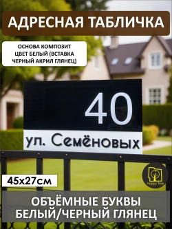 Адресная табличка на дом с объемными буквами