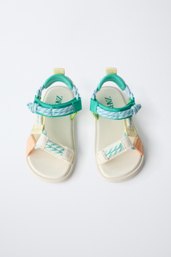 ZARA ТЕХНИЧЕСКИЕ МНОГОЦВЕТНЫЕ САНДАЛИИ BAREFOOT, СИНИЙ
