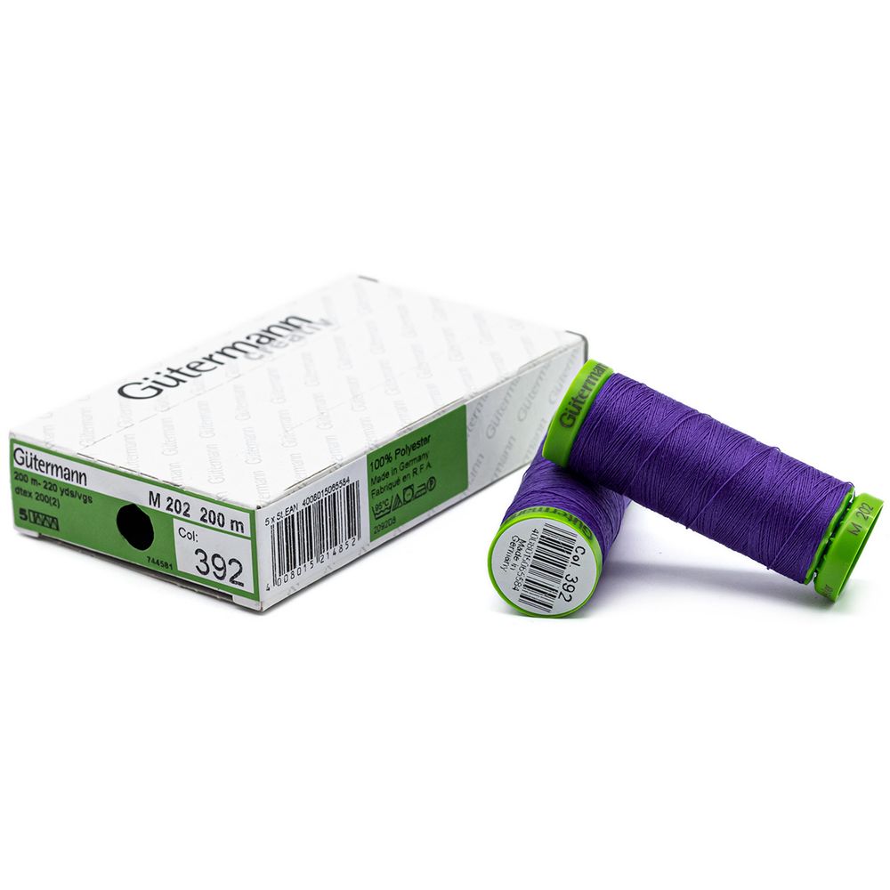 Нитки для тонких тканей Gutermann Extra Fine 150 (200 метров), 5 кат. | 392 фиолетовый джинс