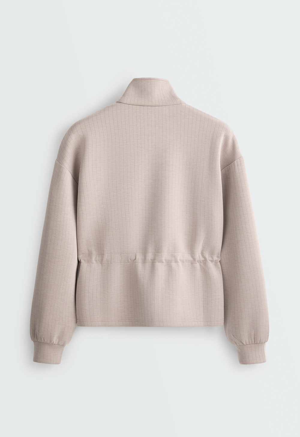 Oysho Короткая куртка из ткани с модалом в тонкую полоску, коричневый меланж