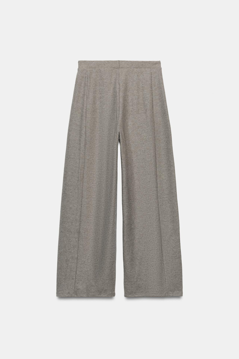 ZARA ОБЪЕМНЫЕ БРЮКИ ИЗ МЯГКОЙ ТКАНИ, СЕРО-КОРИЧНЕВЫЙ МЕЛАНЖ