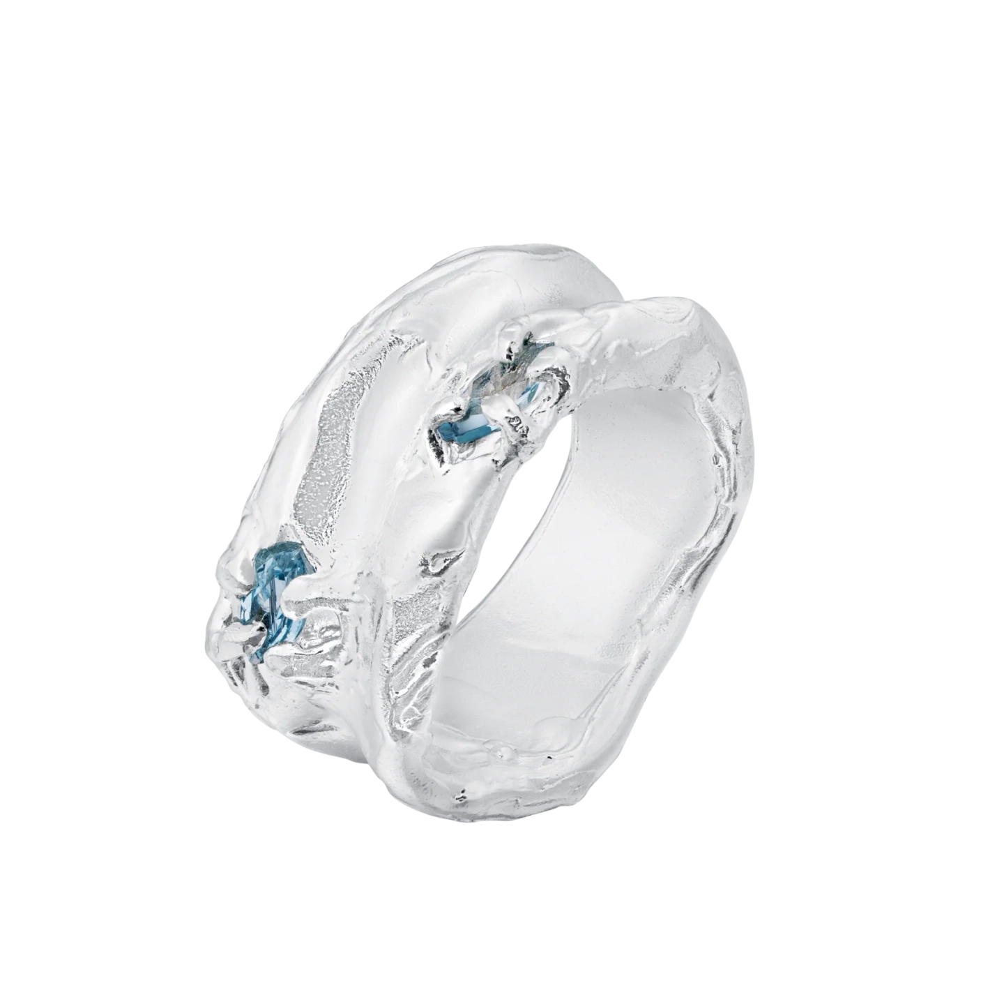 Арктическое кольцо, голубой фианит / Arctic Blue Stone