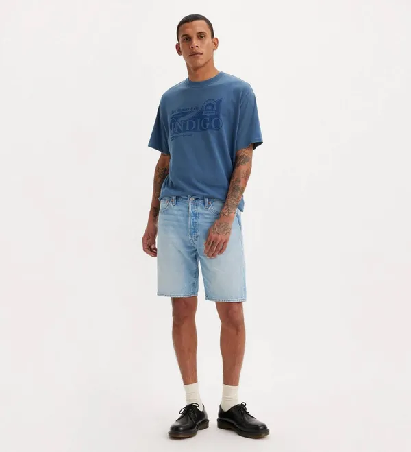 Шорты джинсовые мужские LEVI'S 501®ORIGINAL SHORTS LIGHT INDIGO - WORN IN