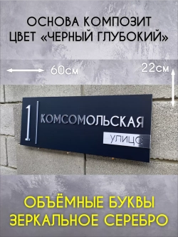 Адресная табличка на дом с объемными буквами
