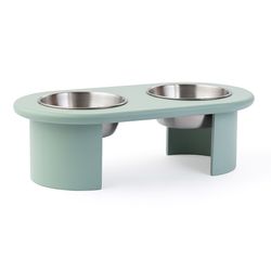 Миска двойная на подставке Плато мятного цвета из коллекции Pets Essential