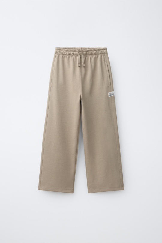 ZARA БРЮКИ STRAIGHT ИЗ ТКАНИ ИНТЕРЛОК, СВЕТЛО-КОРИЧНЕВЫЙ