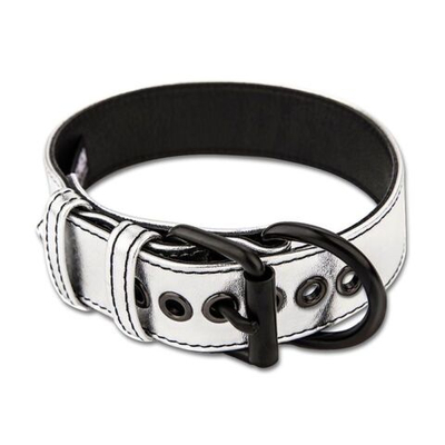 Ошейник "Metallic Pup" с поводком (по цветам) (серебристый)