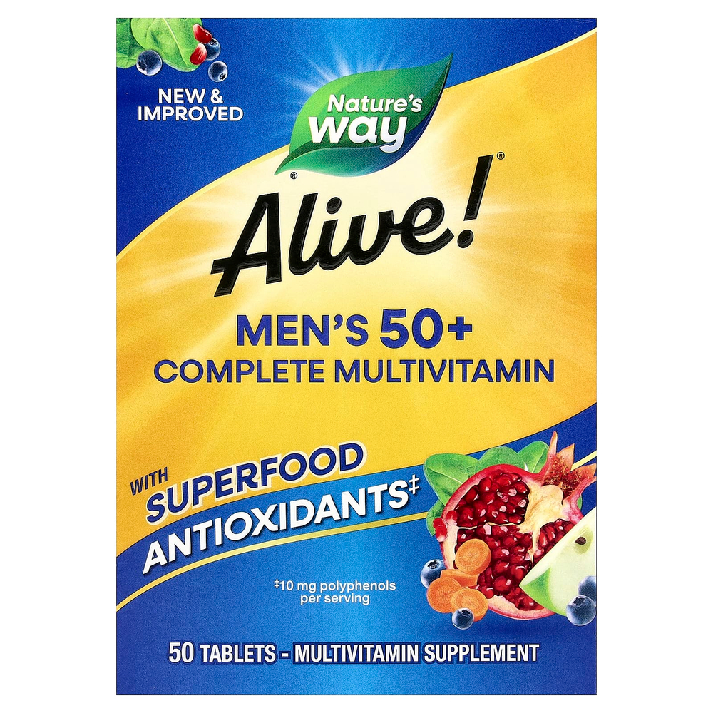 Nature's Way, Alive!®, комплекс мультивитаминов для мужчин старше 50 лет, 50 таблеток