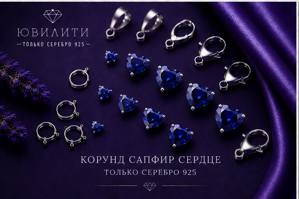 Корунд Сапфир Сердце