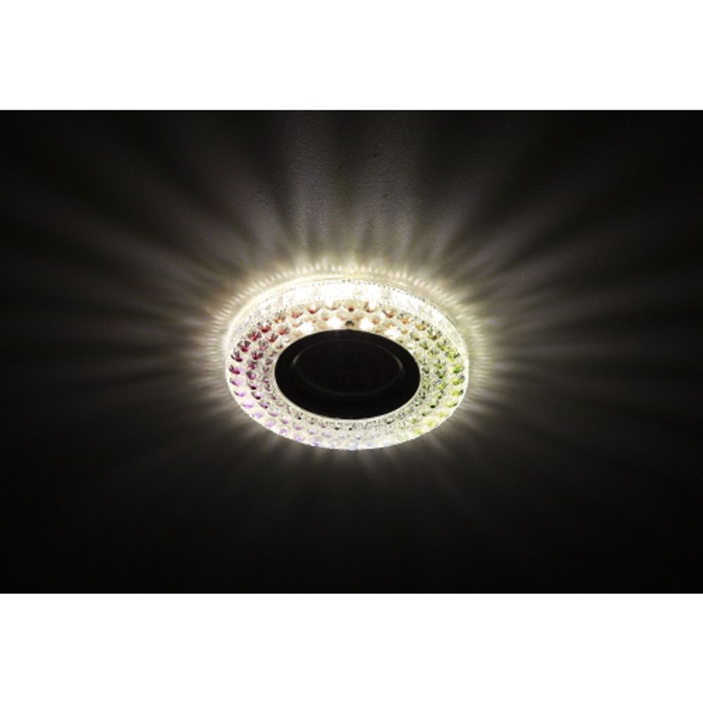 Светильник встраиваемый cо светодиодной подсветкой ЭРА DK LD15 SL RGB/WH под лампу MR16 GU5.3 мультиколор | Встраиваемые LED светильники