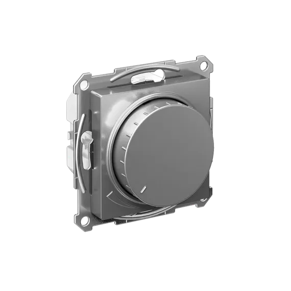 Светорегулятор поворотно-нажимной, LED, RC, 400 Вт Systeme Electric AtlasDesign Сталь ATN000923