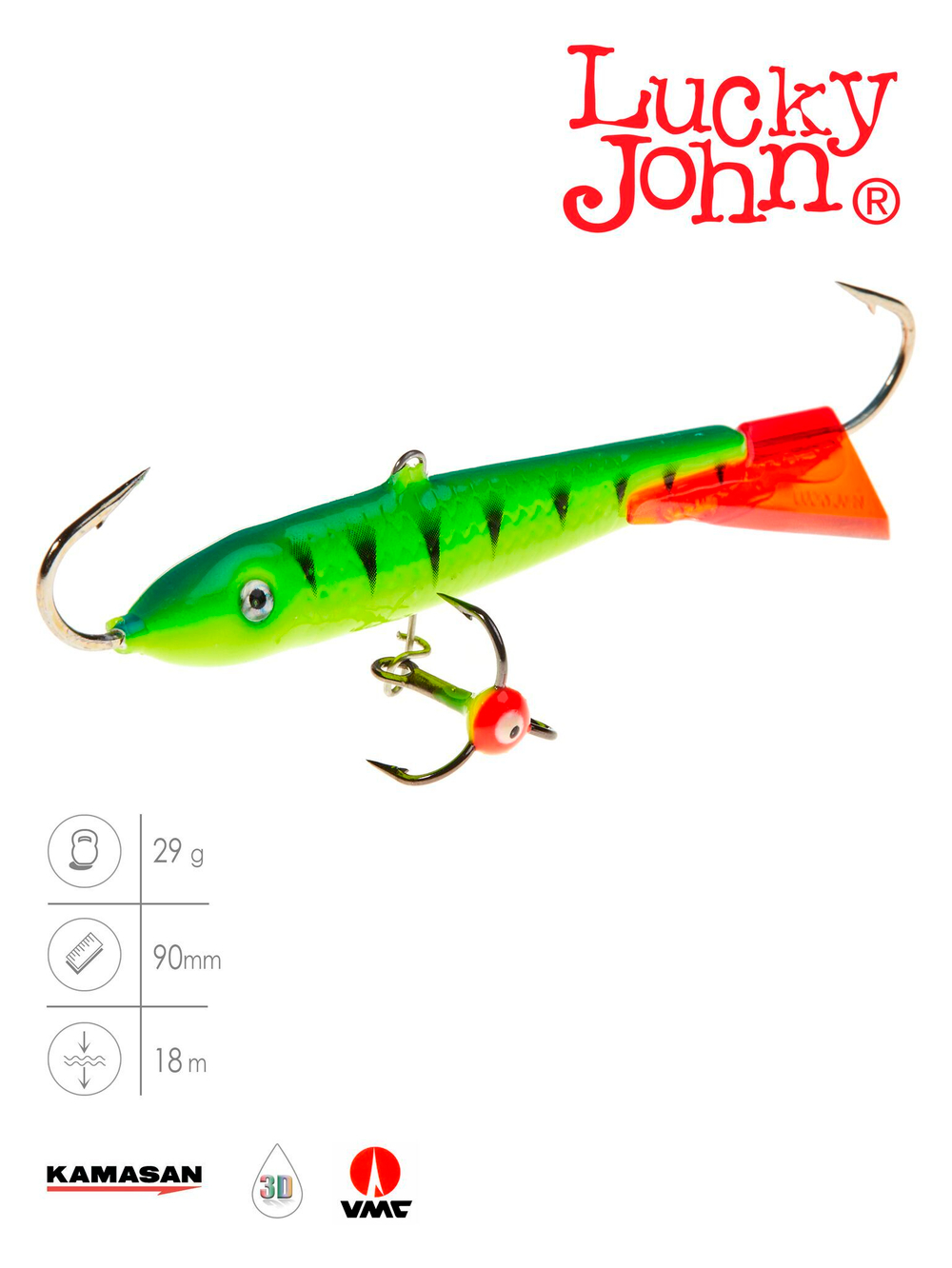 Балансир Lucky John CLASSIC 9 с тр. 85мм/36RT блистер