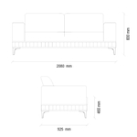 Диван двухместный  ENZA HOME PAVIA EH57408