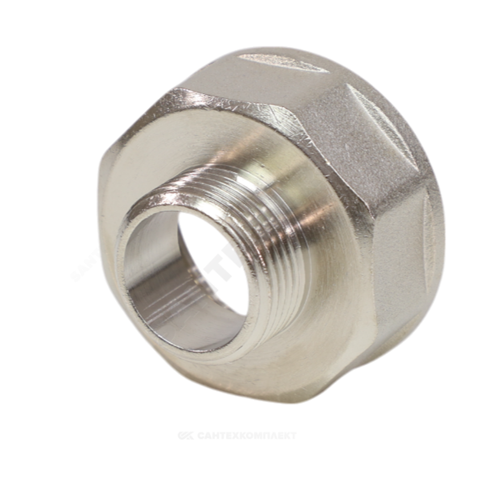 Переход латунь никель Ду 15х10 (1/2"х3/8") ВР/НР VALFEX VF.592.N.012.038
