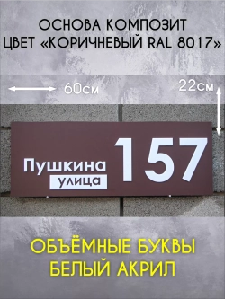Адресная табличка на дом с объемными буквами