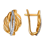 Серьги с фианитом из красного золота 585 пробы JA-S-1112594Р
