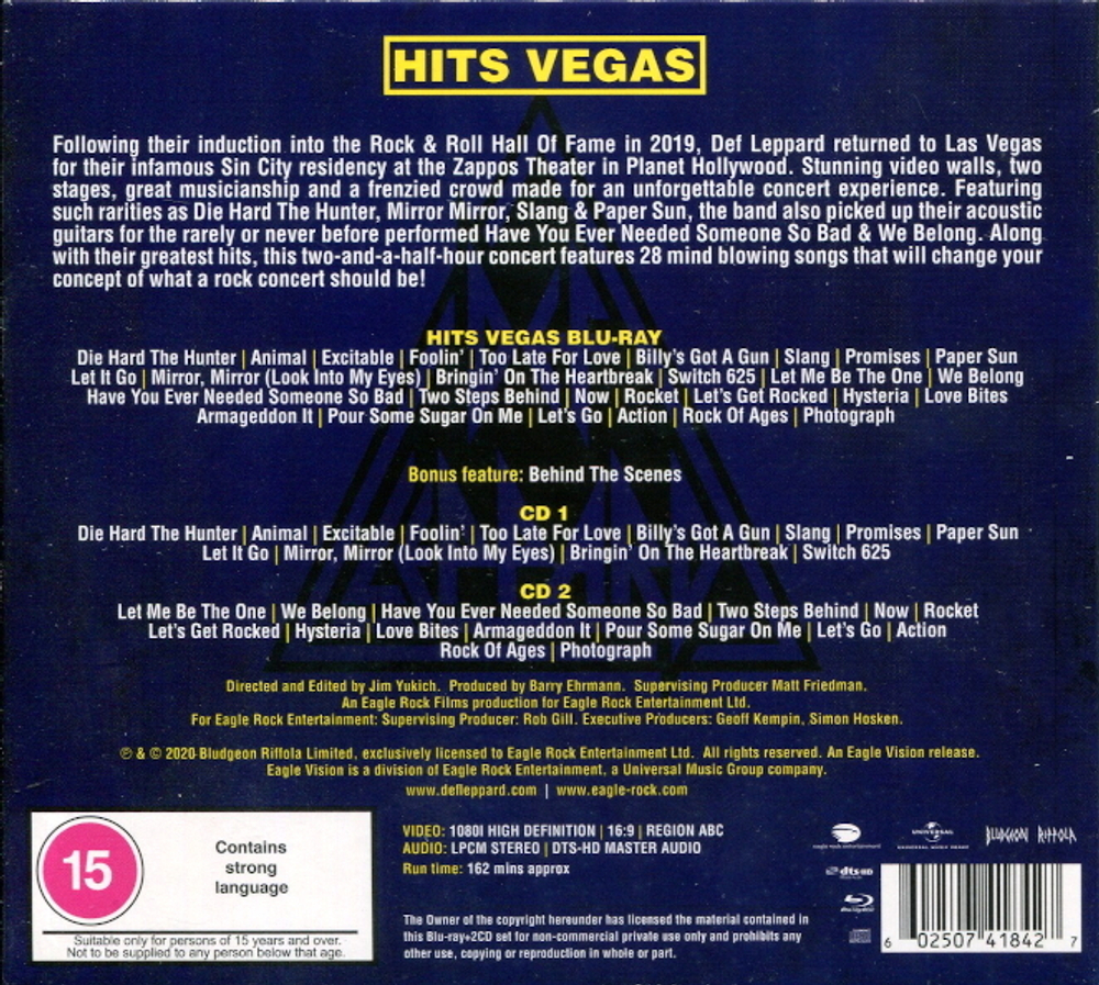 Def Leppard / Hits Vegas - Live At Planet Hollywood (2CD+Blu-ray)