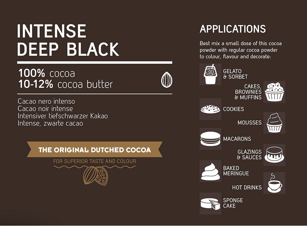 Черный какао-порошок Intense Deep Black 200 гр