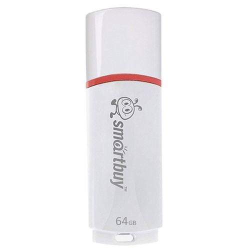 Накопитель USB Flash_64Gb SmartBuy, Crown USB2.0, белый (SB64GBCRW-W)