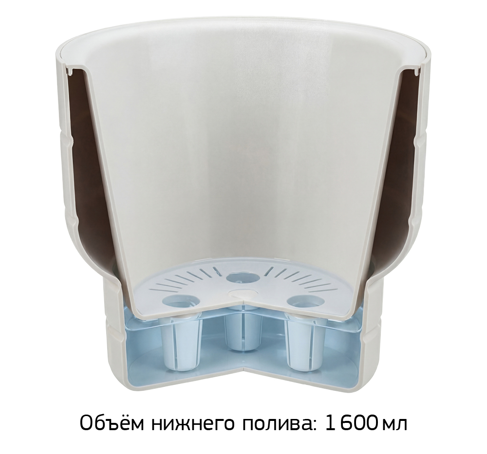 Кашпо КАРЕ D280 мм 7,8 л со вставкой 28*28*25,5см М3259