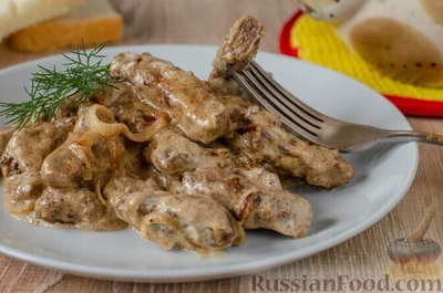 Печень по-строгановски 120гр