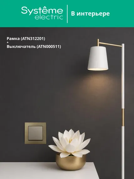 Рамка металлическая на 2 поста Systeme Electric AtlasDesign Nature Латунь ATN312202