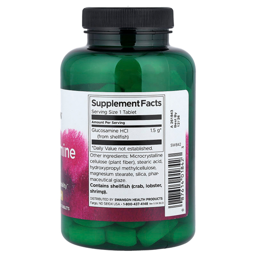 Swanson Vitamins, глюкозамина гидрохлорид, 1500 мг, 100 таблеток