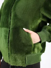 Двусторонняя дубленка зимняя шуба укороченная