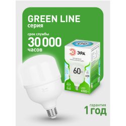 Лампа светодиодная ЭРА GREEN LINE LED POWER T100-60W-840-E27/E40 GL 60Вт колокол яркий белый свет Е27/Е40 | Лампы cветодиодные POWER