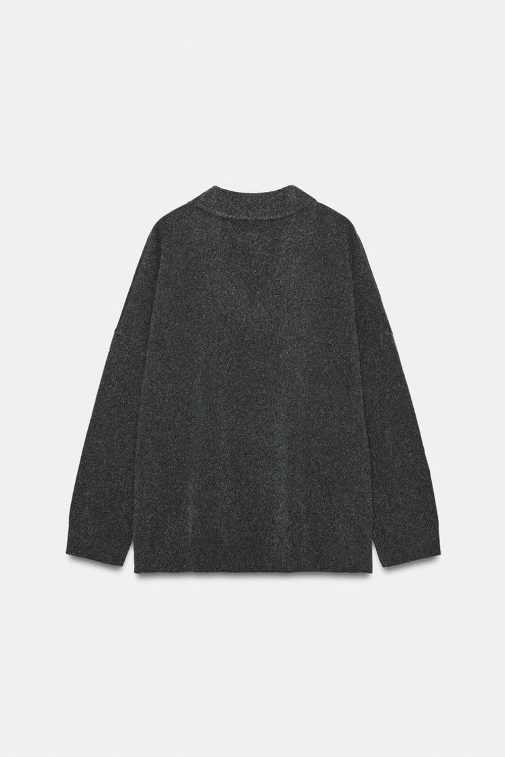 ZARA ВЯЗАНЫЙ СВИТЕР ОВЕРСАЙЗ, МЯГКИЙ СЕРЫЙ