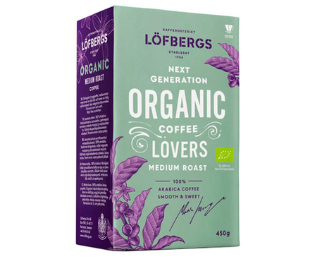 Кофе Löfbergs Organic Medium Roast, молотый, 450г. Лофбергс