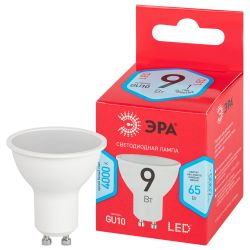 Лампа светодиодная ЭРА RED LINE LED MR16-9W-840-GU10 R 9Вт софит нейтральный белый свет GU10 | Лампы cветодиодные Точечные (Софиты) (MR, PAR)